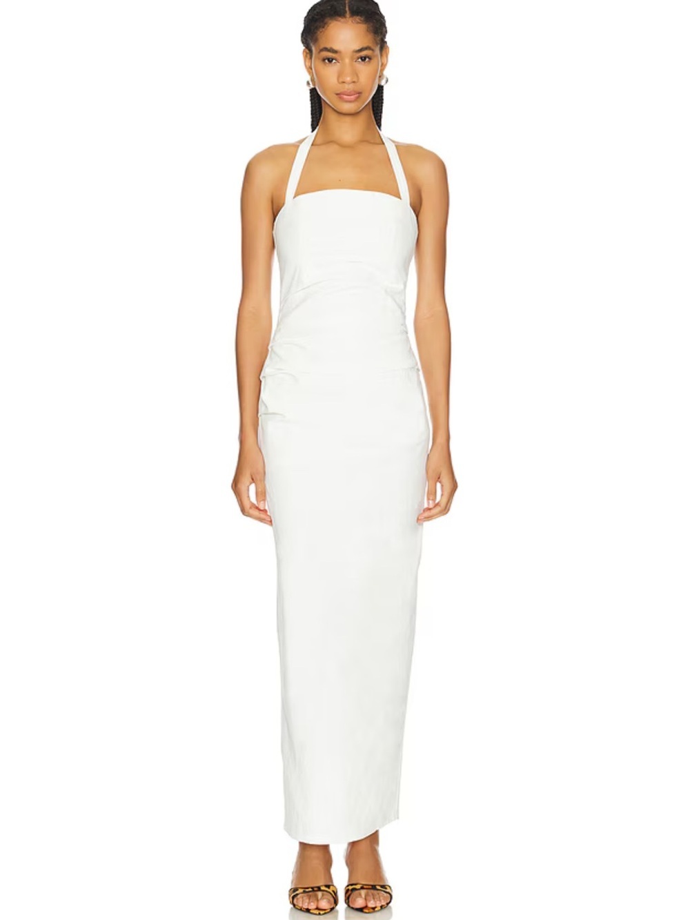 Lioness 1999 Maxi Dress Ivory White Halter Column Revolve NWT S